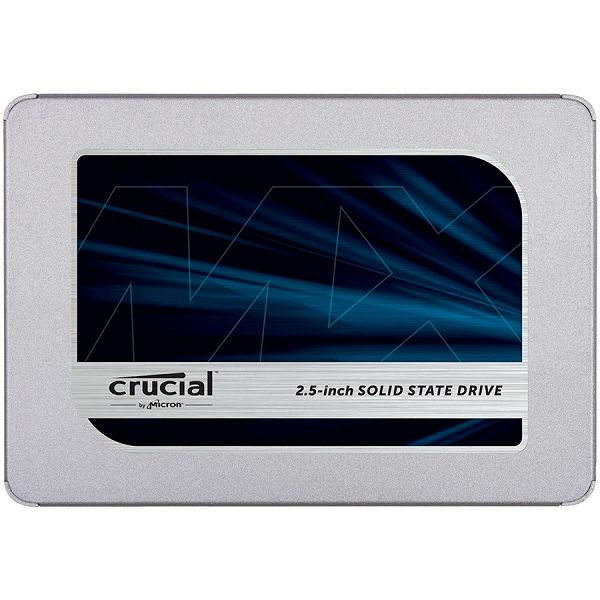 CRUCIAL MX500 500GB SSD, 2.5” 7mm (with 9.5mm adapter), SATA 6 Gbit/s, Read/Write: 560 MB/s / 510 MB/s, Random Read/Write IOPS 95K/90K