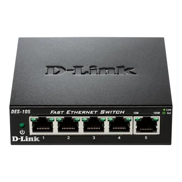 D-LINK 5-port 10/100 Metal Housing Deskt