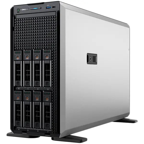 DELL EMC PowerEdge T360, 8x3.5",Intel Xeon 6 Performance 6333P 3.1G, 6C/12T, 32GB UDIMM, 5600MT/s, 2x480GB SSD SATA RI 6Gbps 512e, PERC H755, iDRAC Ent , Dual RPS 700W, BCM 5720 1GbE, TPM 2.0 V6, 3Y