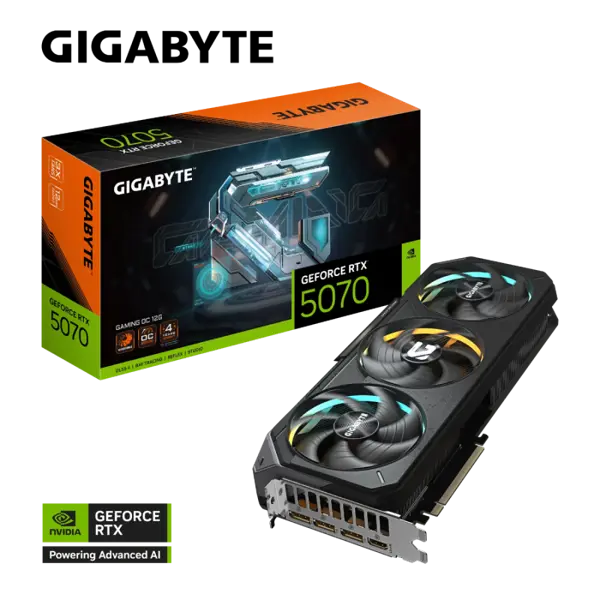 Gigabyte Aorus GeForce RTX 5070 Gaming OC 12G, 12GB GDDR7, PCI-E 5.0