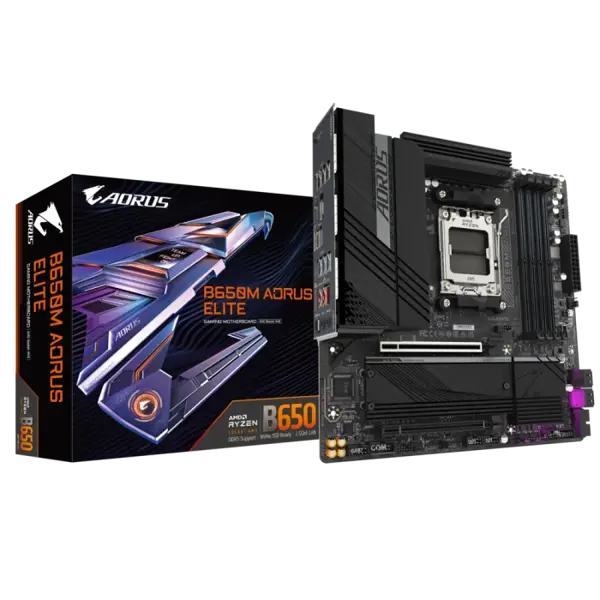 GIGABYTE B650M AORUS ELITE, DDR5, SATA3, USB3.2Gen2x2, DP, 2.5GbE, AM5 mATX