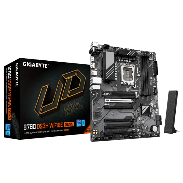GIGABYTE B760 DS3H WF6E GEN5, DDR5, SATA3, USB3.2Gen2, DP, WiFi, LGA1700 ATX