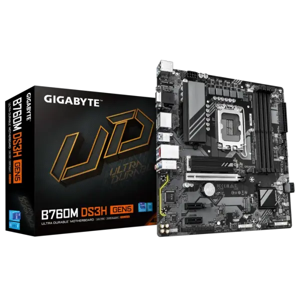 GIGABYTE B760M DS3H GEN5, DDR5, SATA3, USB3.2Gen2, DP, LGA1700 mATX