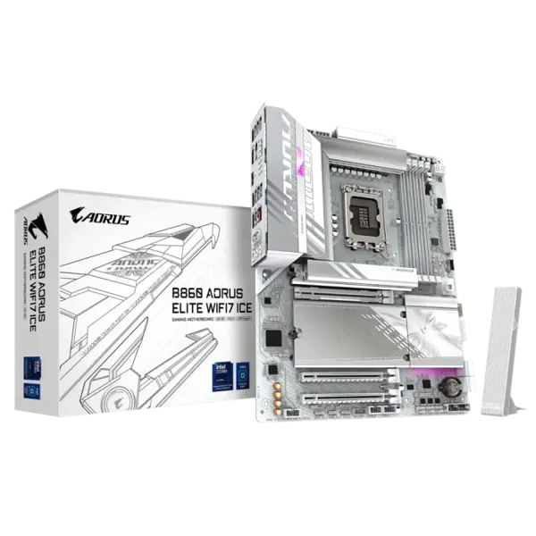 GIGABYTE B860 AORUS ELITE WF7 ICE, DDR5, SATA3, USB4, DP, Wi-Fi 7, LGA1851 ATX