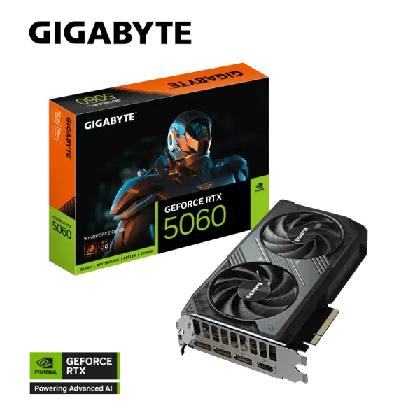 GIGABYTE GIGYTE GEFORCE RTX 5060 WINDFORCE OC 8G, 8GB GDDR7, PCI-E 5.0