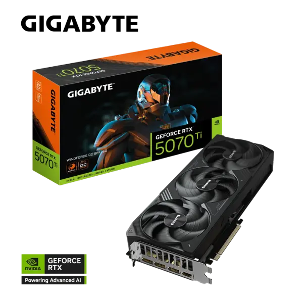 GIGABYTE GIGYTE GEFORCE RTX 5070 TI WINDFORCE OC SFF 16G, 16GB GDDR7, PCI-E 5.0