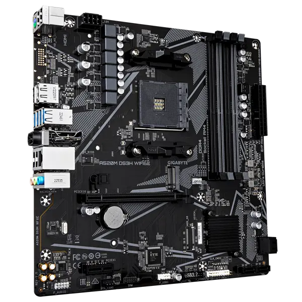 GIGABYTE Mainboard A520M DS3H WIFI6E - Micro ATX - Socket AM4 - AMD A520
