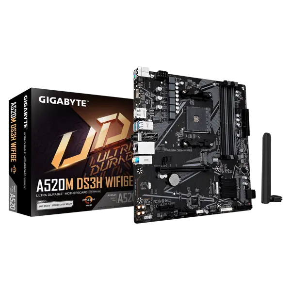GIGABYTE Mainboard A520M DS3H WIFI6E - Micro ATX - Socket AM4 - AMD A520