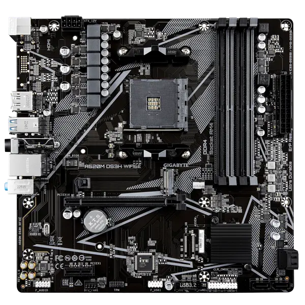 GIGABYTE Mainboard A520M DS3H WIFI6E - Micro ATX - Socket AM4 - AMD A520