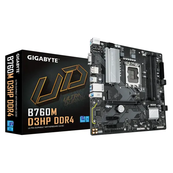 GIGABYTE Mainboard B760M D3HP DDR4 - Micro ATX - Socket LGA1700 - Intel B760 Express