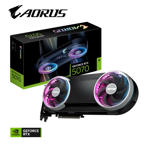 Gigabyte Grafična kartica AORUS GeForce RTX 5070 infinity 12G, 12GB GDDR7, PCI-E 5.0