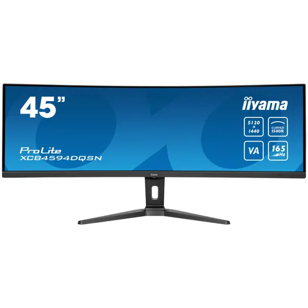 IIYAMA Monitor LED XCB4594DQSN-B1 45’’ Dual QHD VA panel with KVM switch, USB-C 90W dock and RJ45 5120 x 1440 @165Hz 32:9 450 cd/m² 3000:1 0.8ms height, tilt HDMI DP USB-C RJ45 Hub