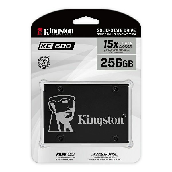 Kingston SSD KC600, R550/W500,256GB, 7mm, 2.5"