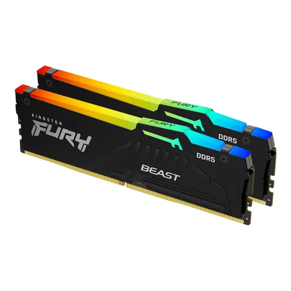 Kingston FURY Beast RGB - DDR5 - kit - 32 GB: 2 x 16 GB - DIMM 288-pin / PC5-48000 - unbuffered