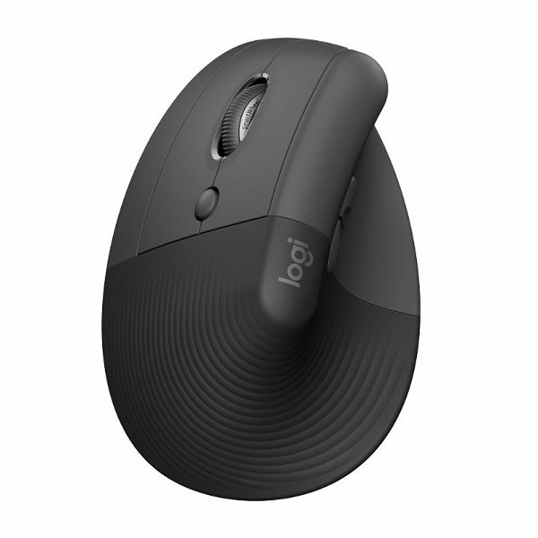 Logitech Lift, ergonomski miš za ljevake, crni