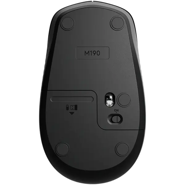 LOGITECH M190 Full-size wireless mouse - CHARCOAL - 2.4GHZ - EMEA - M190