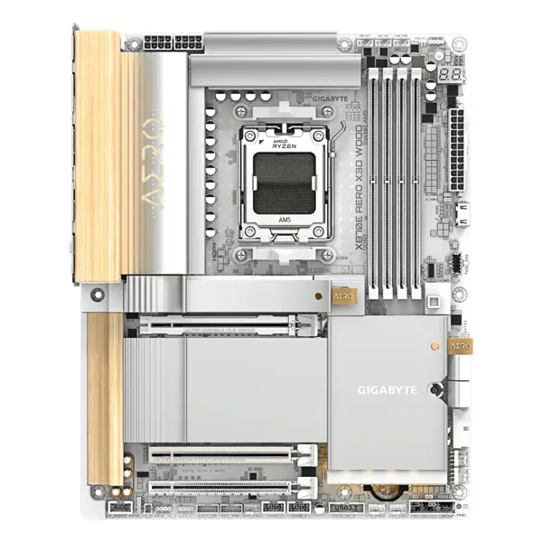 GIGABYTE Mainboard X870E AERO X3D WOOD - ATX - Socket AM5 - AMD X870E