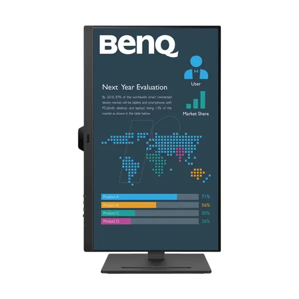 Monitor LED BenQ BL2790QT 27” IPS, QHD 2560x1440, USB-C 65W, DP1.2x1, HDMI1.4x1, DP out, Speaker 2Wx2, Height Adjustable Stand, coding mode, EyeCareU support