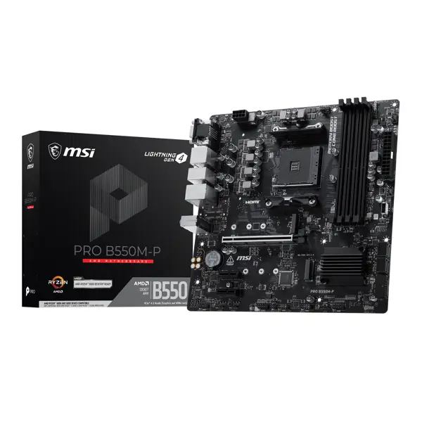 MSI Mainboard PRO B550M-P - Micro ATX - Socket AM4 - AMD B550