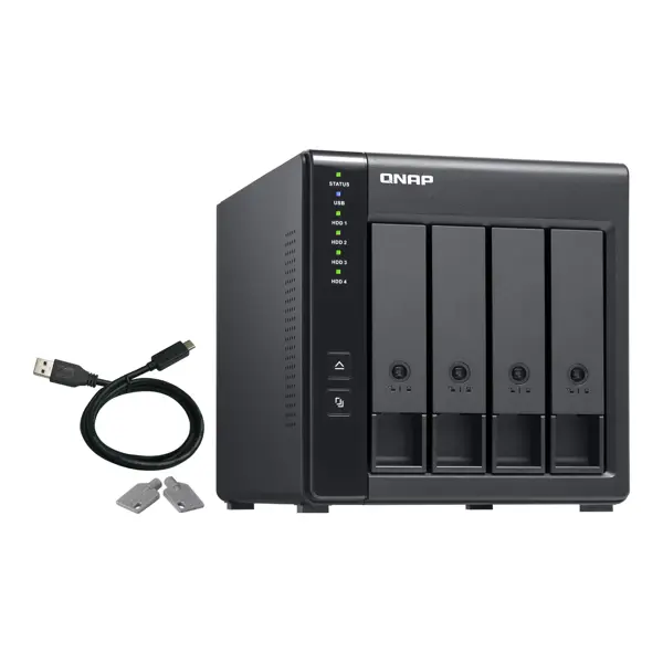 QNAP storage enclosure TR-004 - 4x 2.5"/3.5" SATA HDDs/SSDs - USB-C 3.2 Gen 1