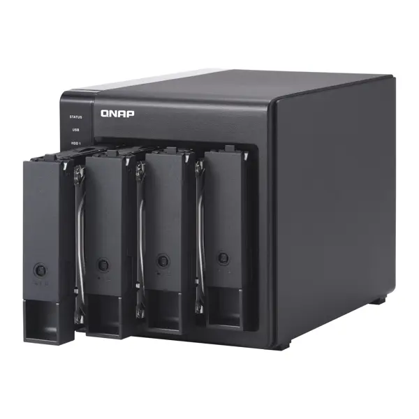 QNAP storage enclosure TR-004 - 4x 2.5"/3.5" SATA HDDs/SSDs - USB-C 3.2 Gen 1