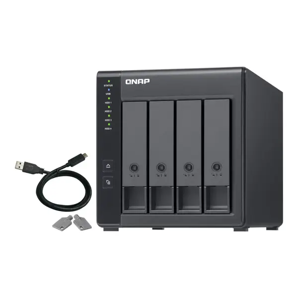 QNAP storage enclosure TR-004 - 4x 2.5"/3.5" SATA HDDs/SSDs - USB-C 3.2 Gen 1