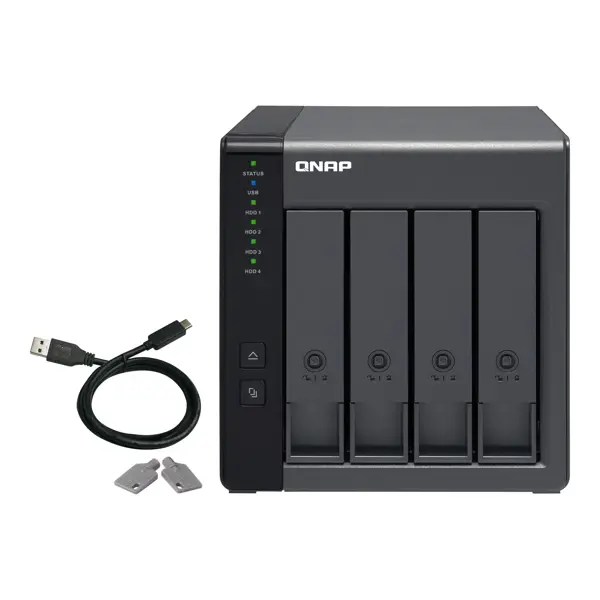 QNAP storage enclosure TR-004 - 4x 2.5"/3.5" SATA HDDs/SSDs - USB-C 3.2 Gen 1