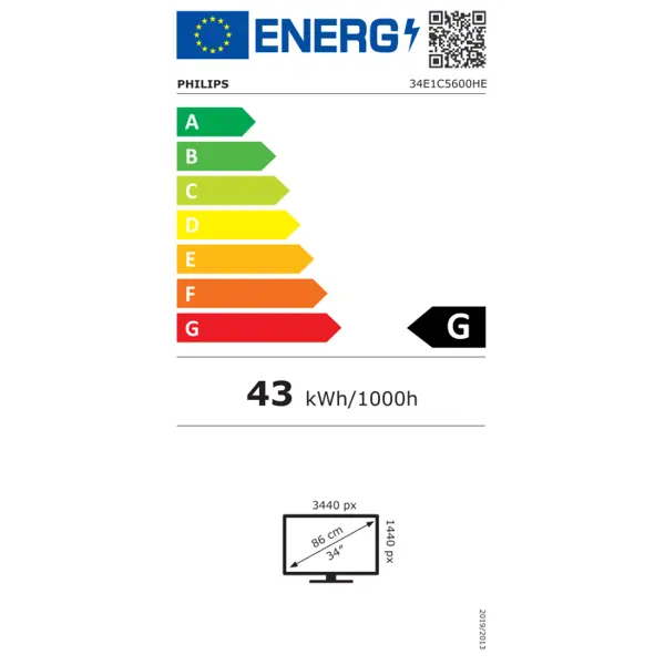 Philips 34E1C5600HE 34" VA WQHD 100Hz USB-C PD monitor