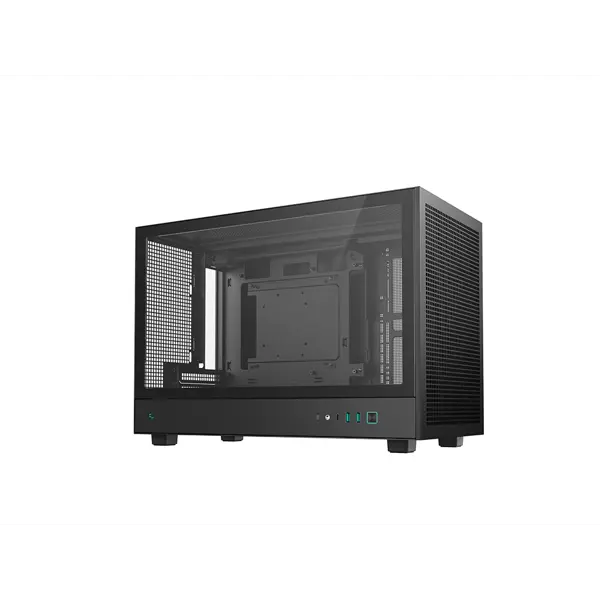Računalniško ohišje DeepCool CH260, Micro-ATX, kajeno steklo, črno