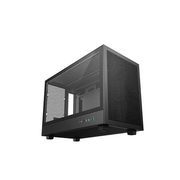 Računalniško ohišje DeepCool CH260, Micro-ATX, kajeno steklo, črno