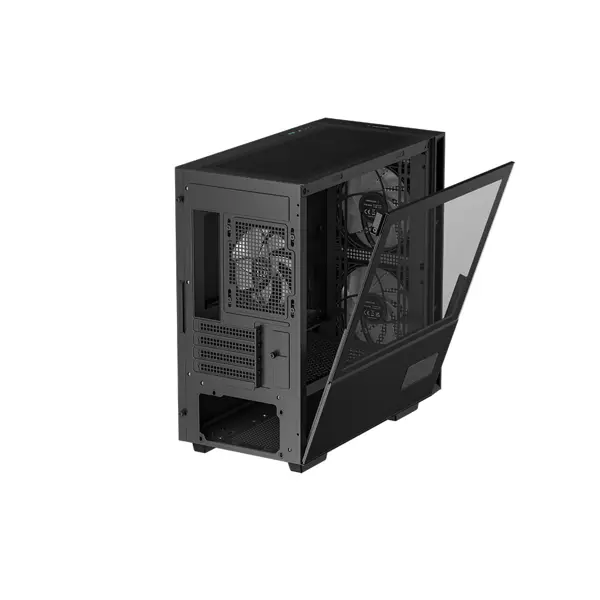 Računalniško ohišje DeepCool CH360 Digital, Micro-ATX, ARGB, LCD, kaljeno steklo, črno