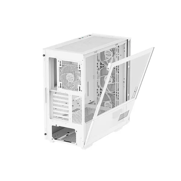 Računalniško ohišje DeepCool CH560 Digital WH, E-ATX, ARGB, LCD, kaljeno steklo, belo