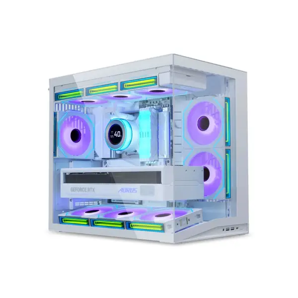 Računalniško ohišje Lian Li O11 Dynamic Mini V2, ATX, Midi-Tower, kaljeno steklo, belo