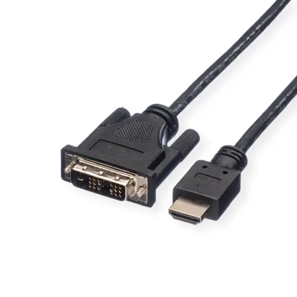 Roline DVI kabel, DVI (18+1) - HDMI, M/M, crni, 1 m