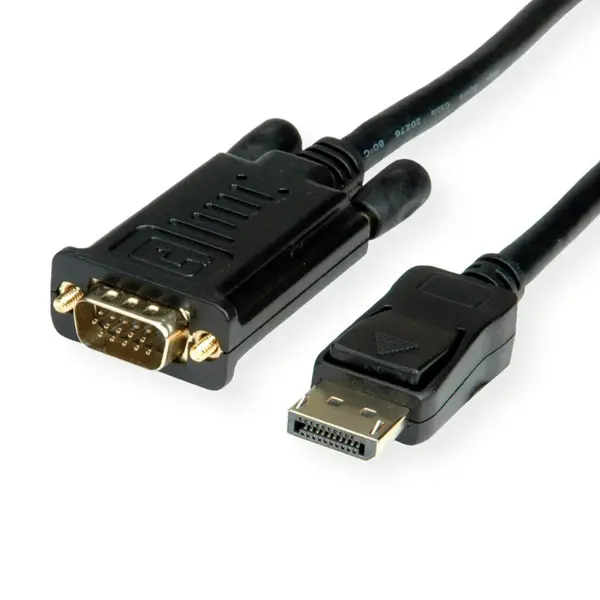 Roline VALUE DisplayPort kabel, DP-VGA M/M, 2.0m, crni