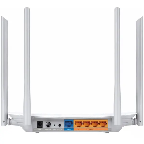 Router TP-Link AC1200 Dual-Band Wi-Fi Router,  802.11ac/a/b/g/n, 867Mbps at 5GHz + 300Mbps at 2.4GHz,, 5 10/100M Ports,1 USB 2.0 port,  2 fixed antennas, WPS,  IPv6 Ready, Tether App
