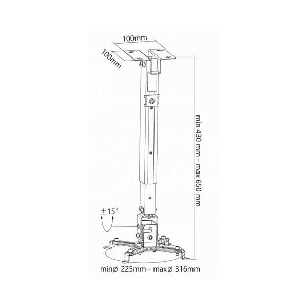 SBOX Stropni nosač projektora PM-18M do 20 kg