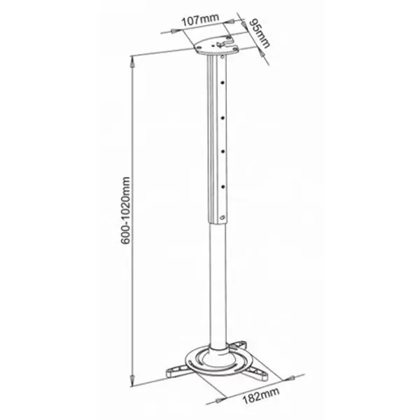 Stropni nosač projektora PM-102XL 15kg, 60-102cm