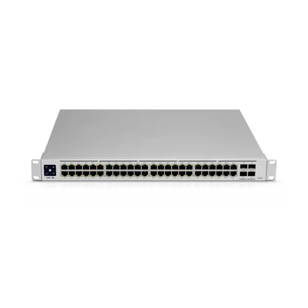 Ubiquiti UniFi Managed 48-port Gigabit PoE+ Switch, 4×10G SFP+, Touchscreen LCD, Rackmount, 600W (USW-PRO-48-POE-Gen2)