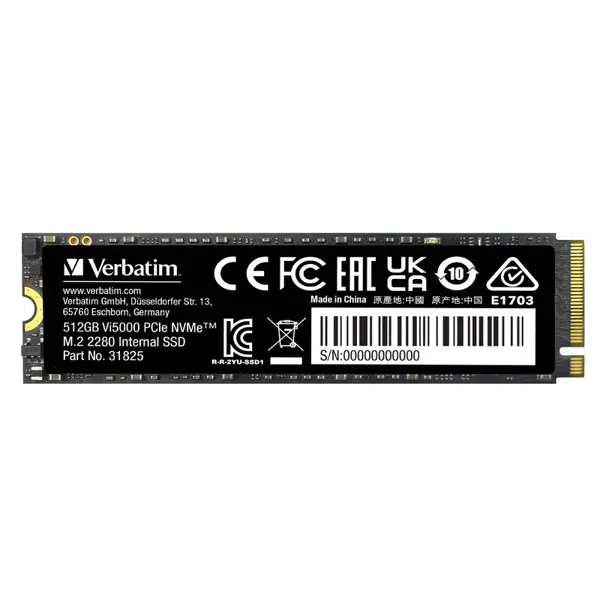 Verbatim Vi5000 512GB SSD M.2 NVMe PCIe Gen4x4, R/W: 5000/4500MB/s