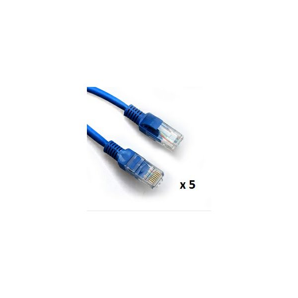 SBOX patch kabel UTP Cat 5e, 2m, plavi, 5 kom